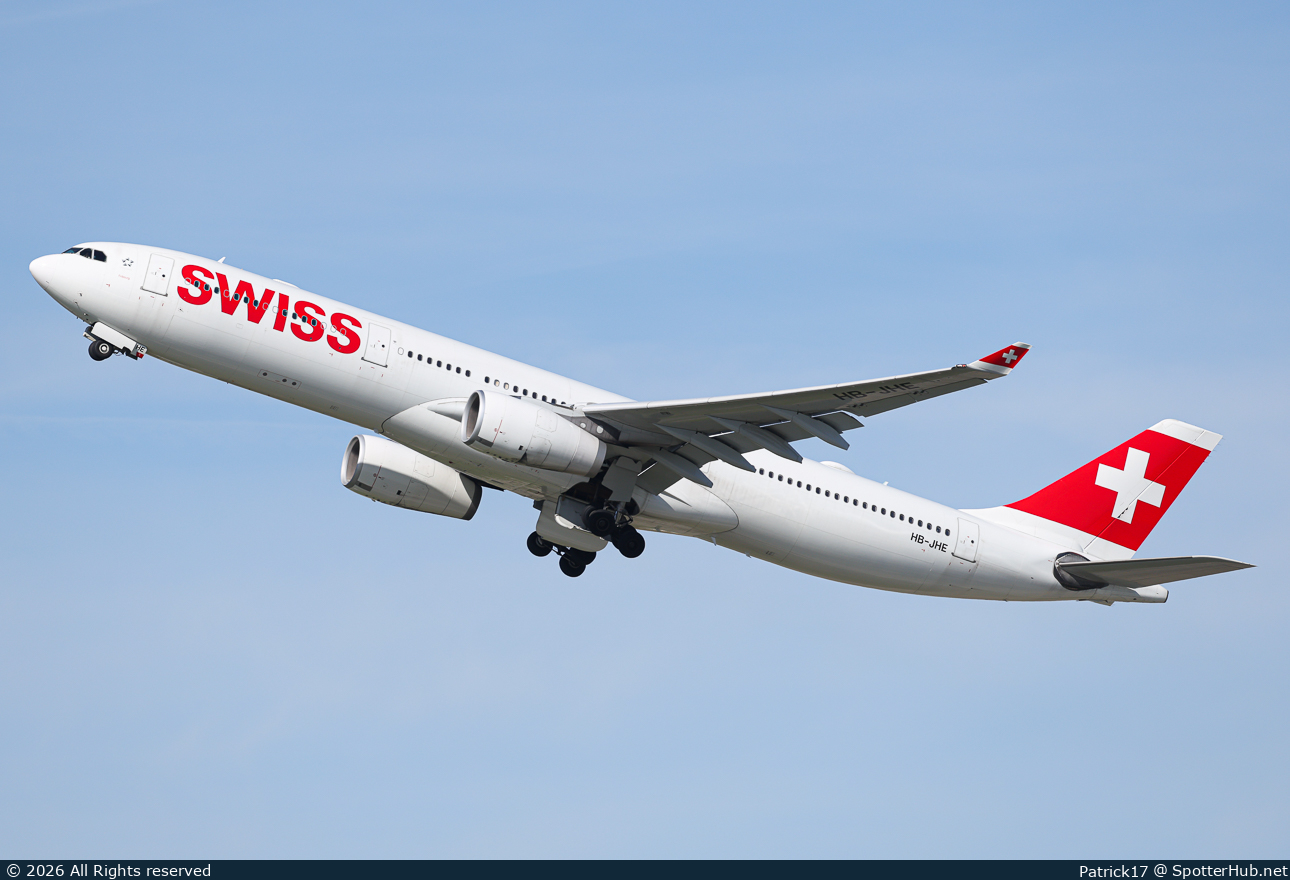 Photo of HB-JHE - Airbus A330-343 operated by Swiss International Air Lines