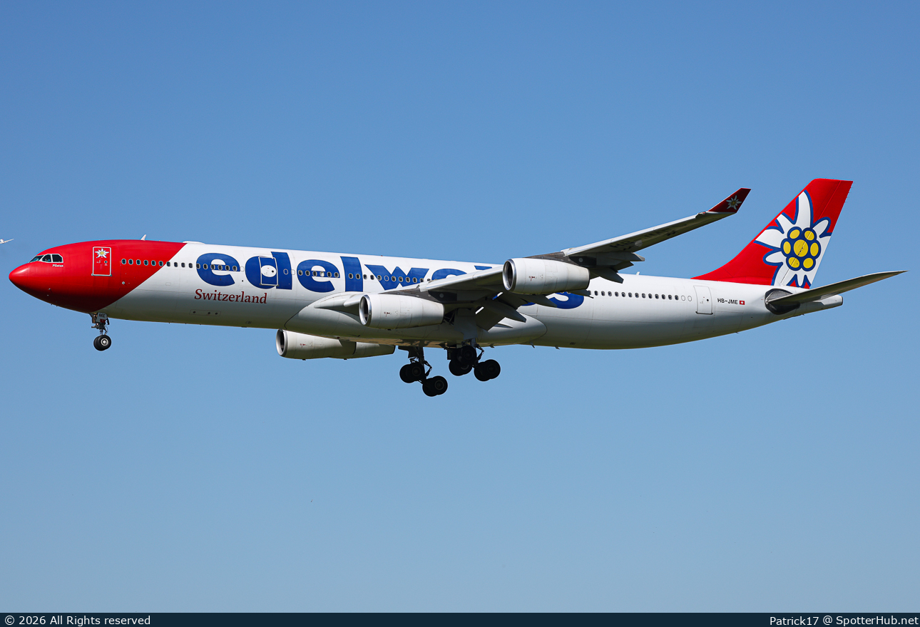 Photo of HB-JME - Airbus A340-313 operated by Edelweiss Air