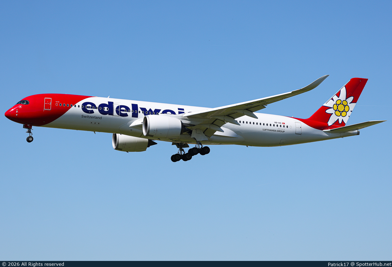 Photo of HB-IHC - Airbus A350-941 operated by Edelweiss Air