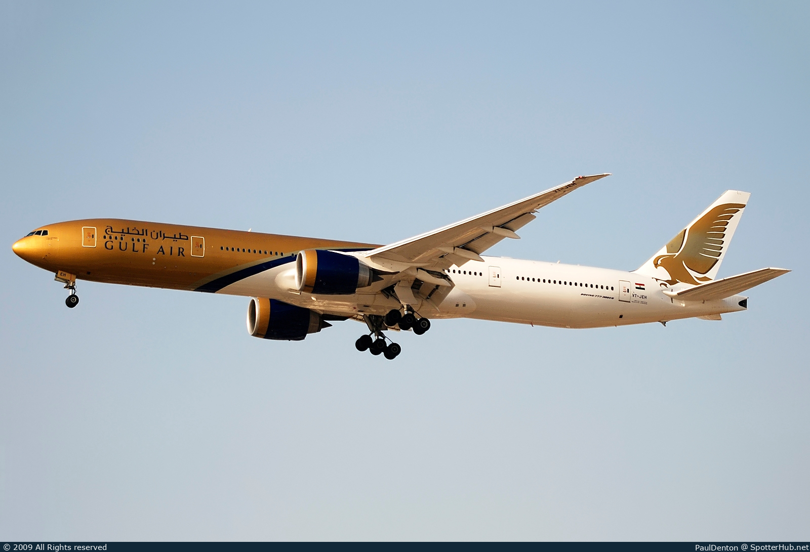 Photo of VT-JEH - Boeing 777-35R(ER) operated by Gulf Air (opb Jet Airways)
