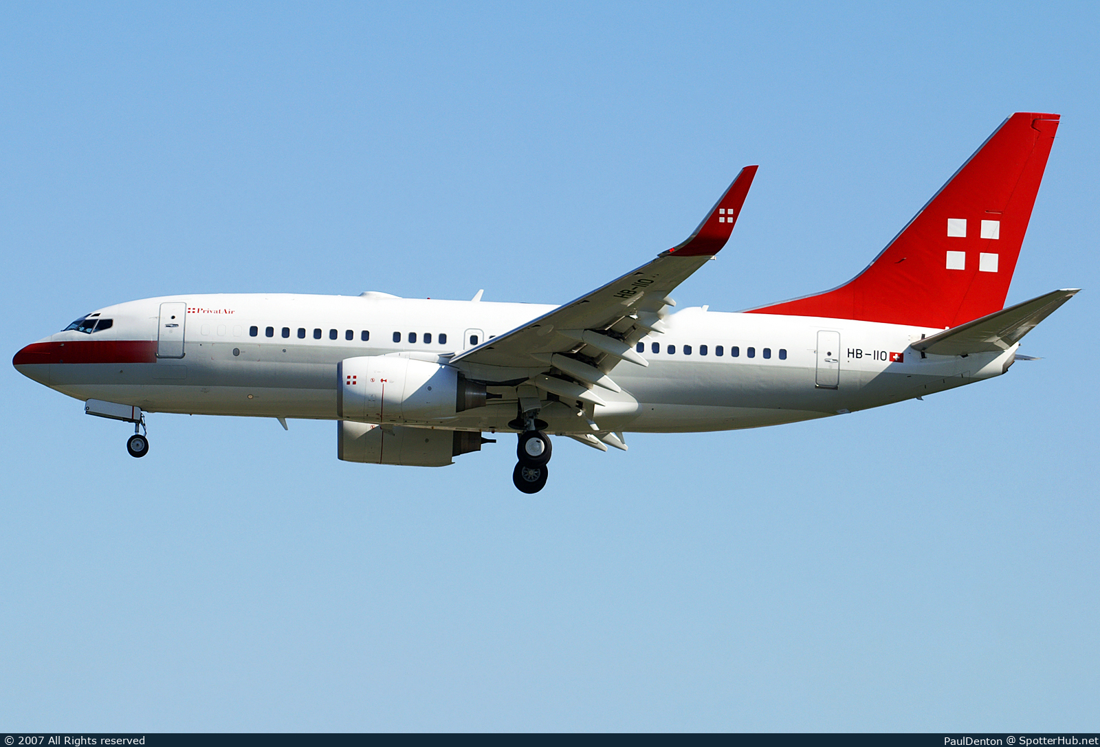 Photo of HB-IIO - Boeing 737-7AK(BBJ) operated by PrivatAir