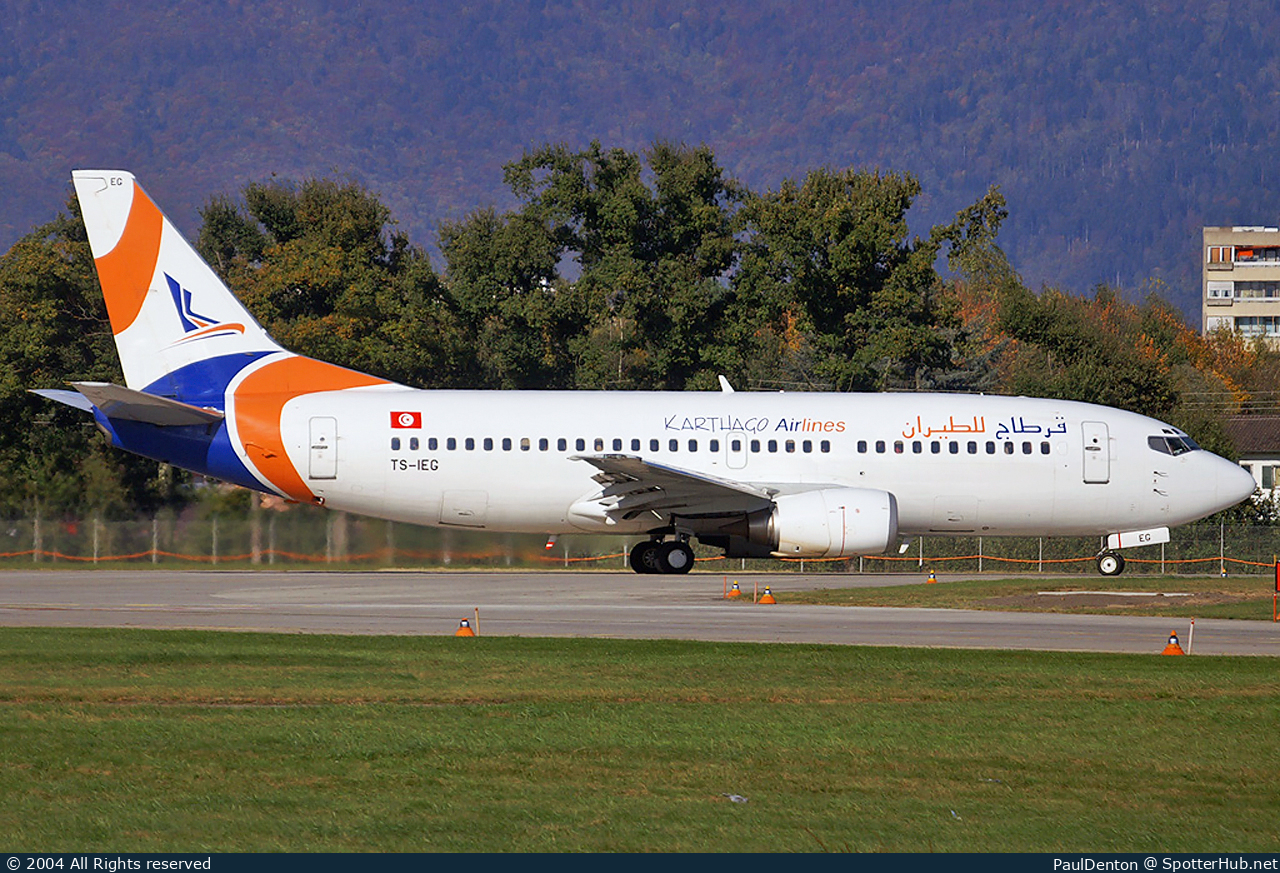 Photo of TS-IEG - Boeing 737-31S operated by Karthago Airlines