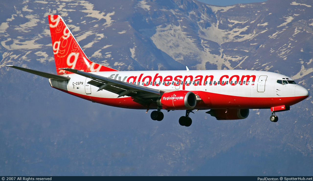 Photo of G-GSPN - Boeing 737-31S operated by flyglobespan