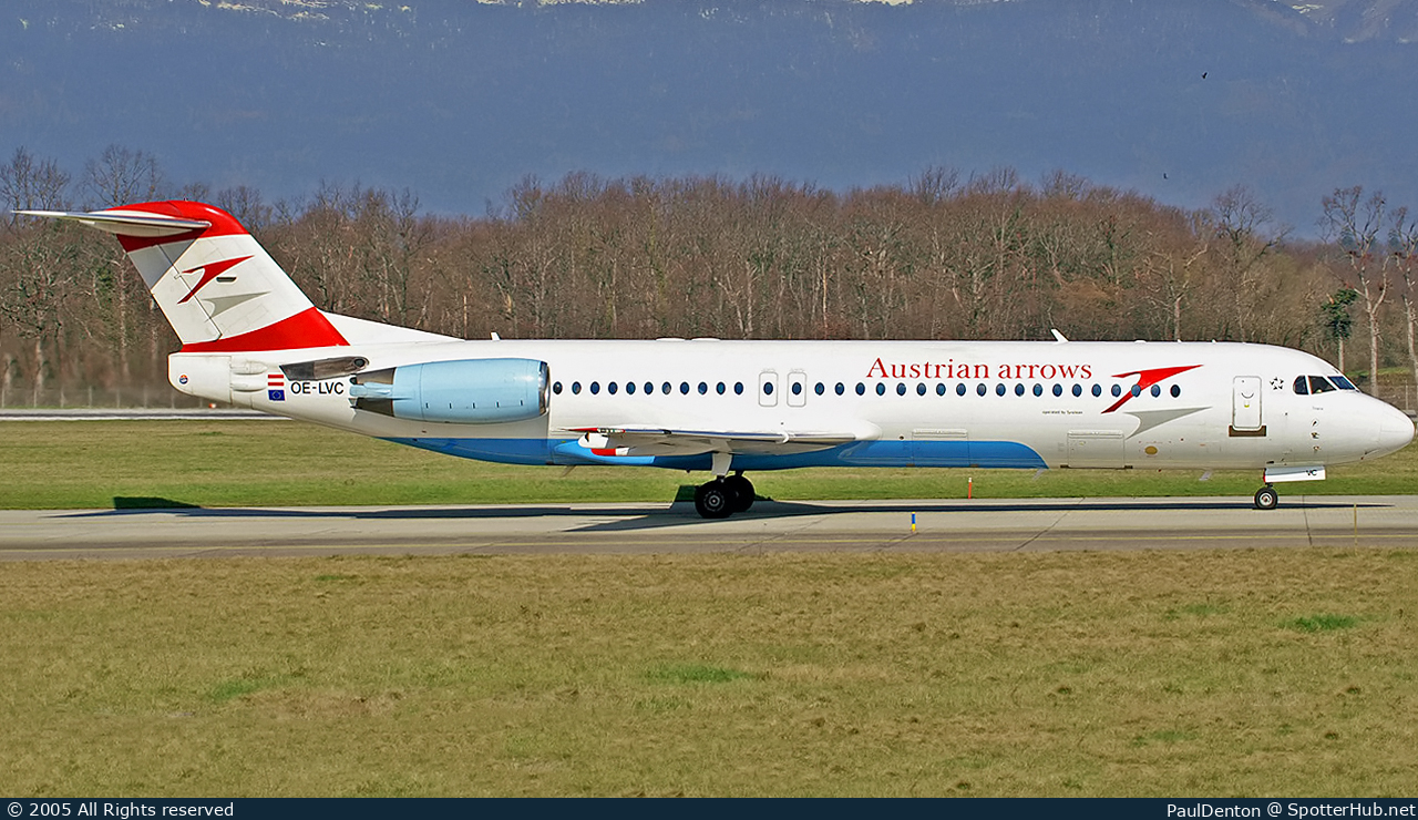 Photo of OE-LVC - Fokker 100 operated by Austrian Arrows (opb Tyrolean Airways)