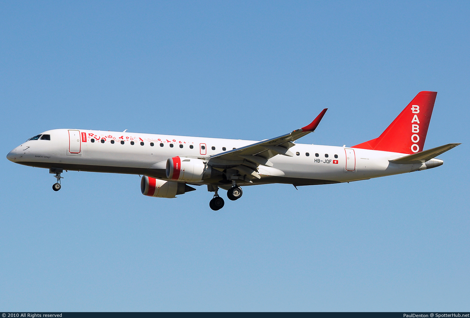 Photo of HB-JQF - Embraer ERJ-190LR operated by Flybaboo