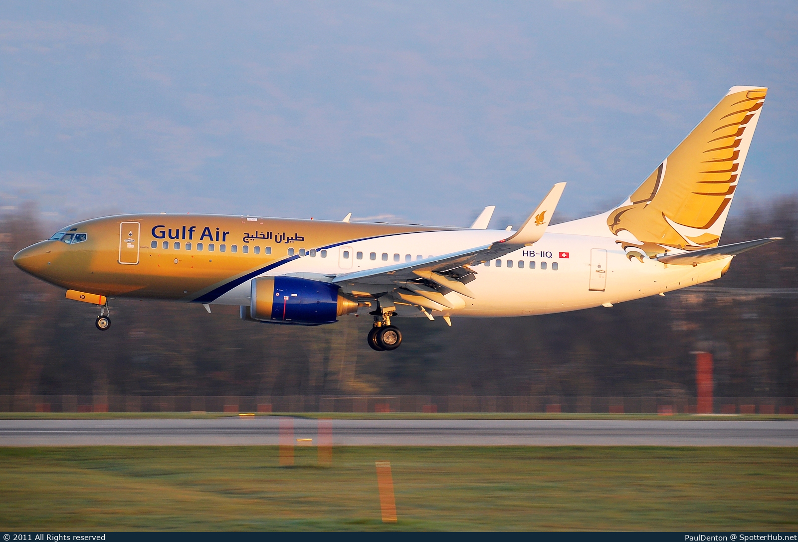 Photo of HB-IIQ - Boeing 737-7AK(BBJ) operated by Gulf Air (opb PrivatAir)