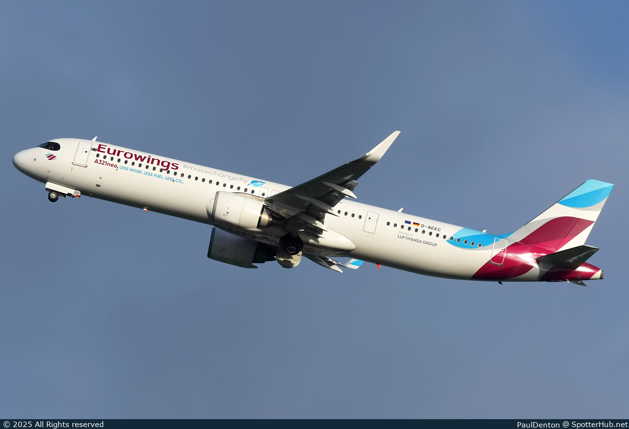Photo of D-AEEC - Airbus A321-251NX operated by Eurowings