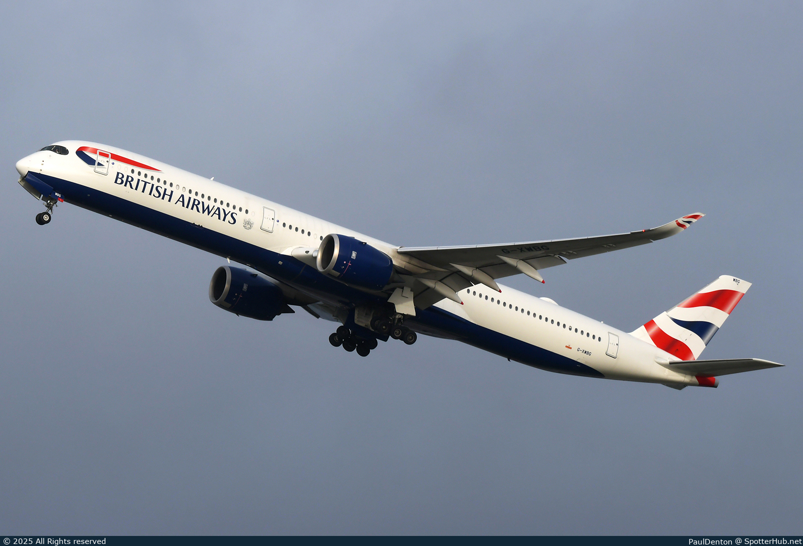 Photo of G-XWBG - Airbus A350-1041 operated by British Airways