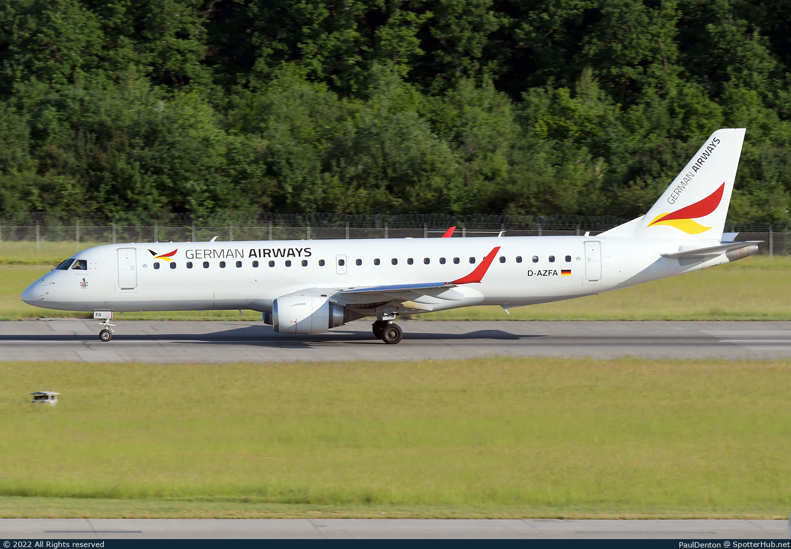 Photo of D-AZFA - Embraer ERJ-190LR operated by German Airways