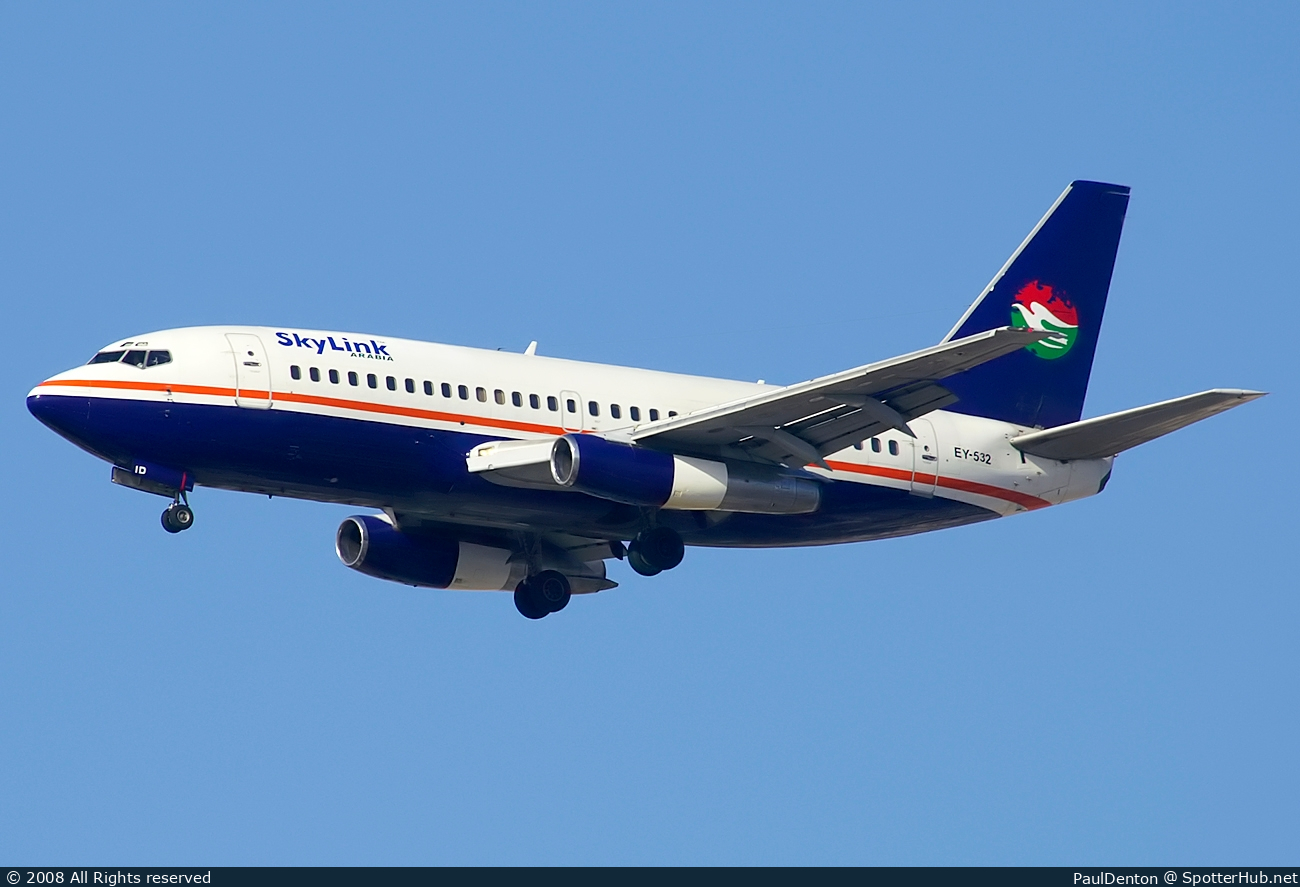 Photo of EY-532 - Boeing 737-25A(Adv) operated by SkyLink Arabia (opb East Air)