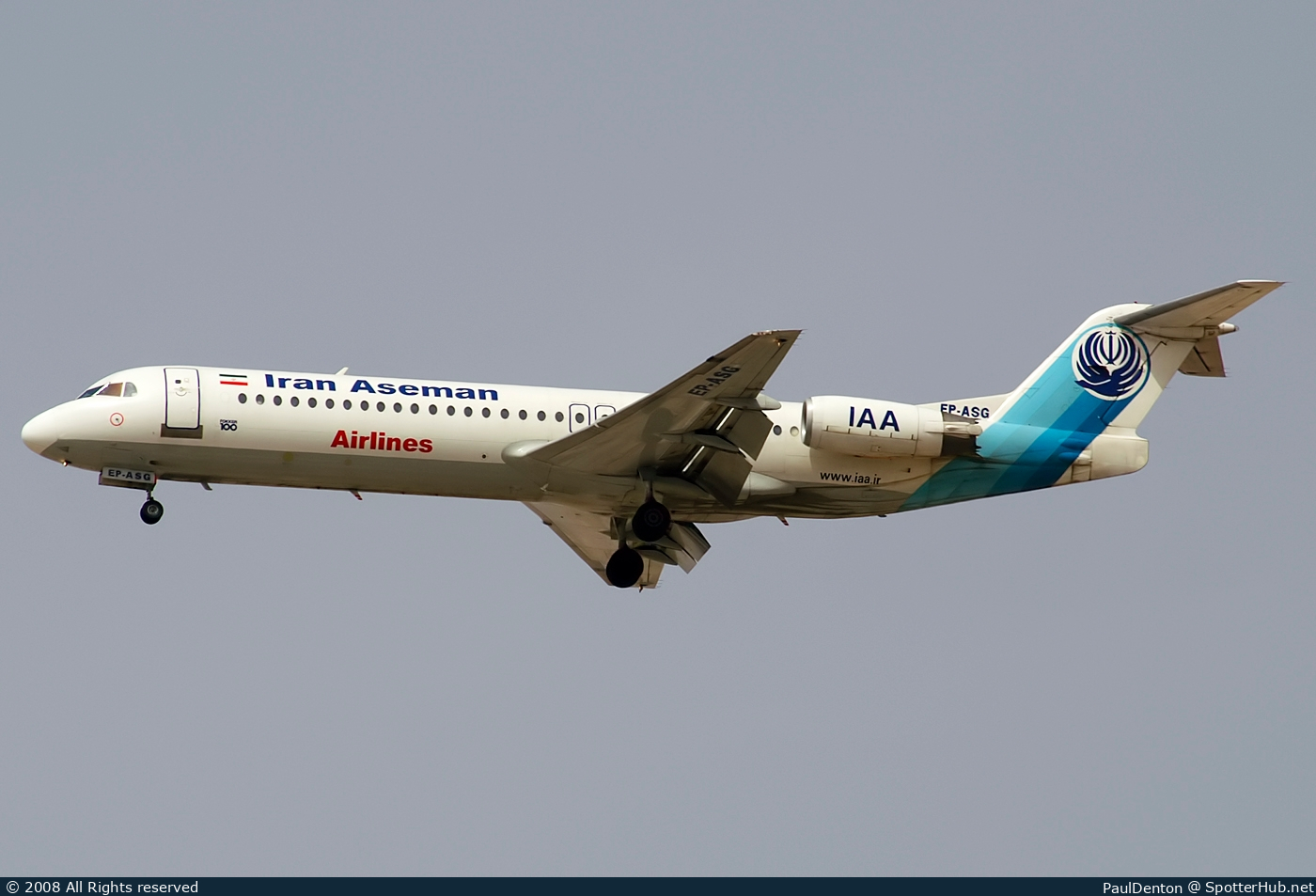 Photo of EP-ASG - Fokker 100 operated by Iran Aseman Airlines