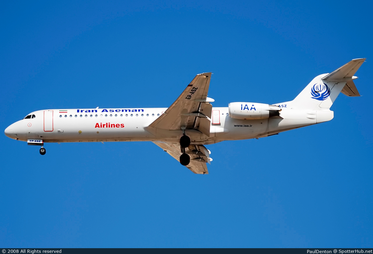 Photo of EP-ASZ - Fokker 100 operated by Iran Aseman Airlines