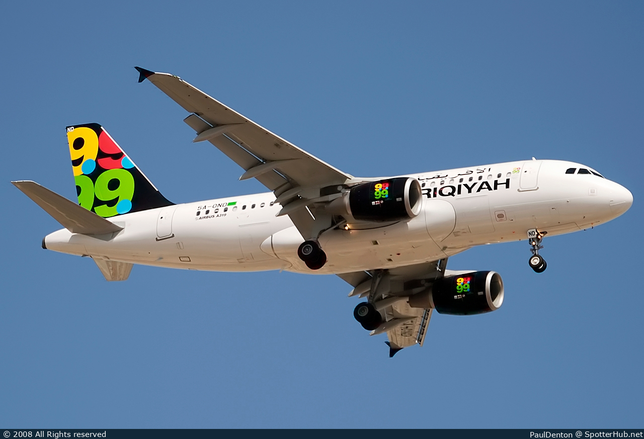 Photo of 5A-OND - Airbus A319-111 operated by Afriqiyah Airways