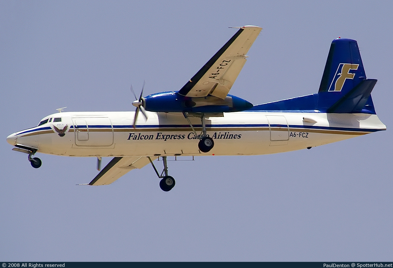 Photo of A6-FCZ - Fokker F27-500(F) Friendship operated by Falcon Express Cargo Airlines