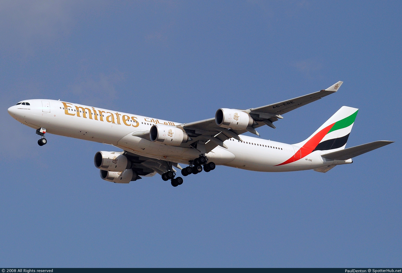 Photo of A6-ERE - Airbus A340-541 operated by Emirates