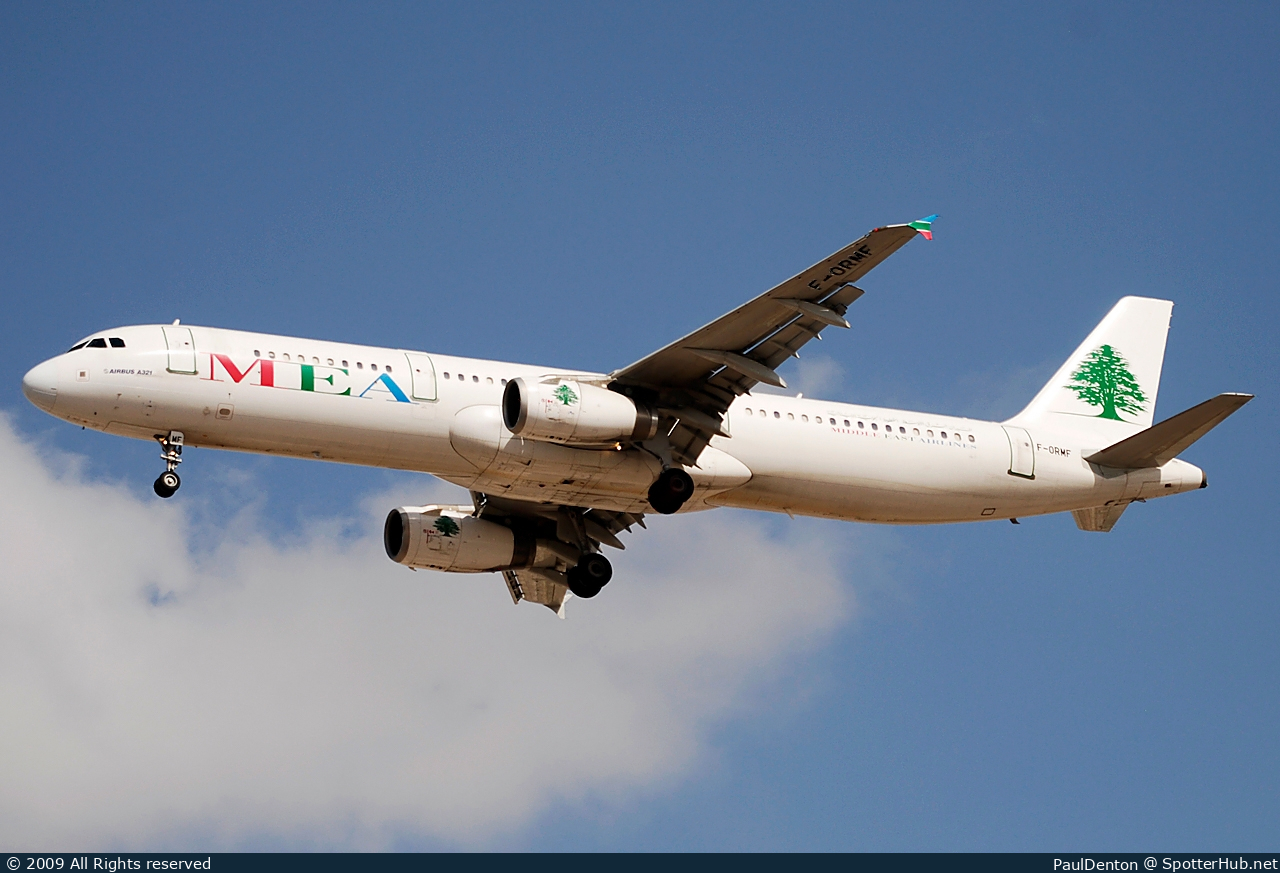 Photo of F-ORMF - Airbus A321-231 operated by MEA Middle East Airlines