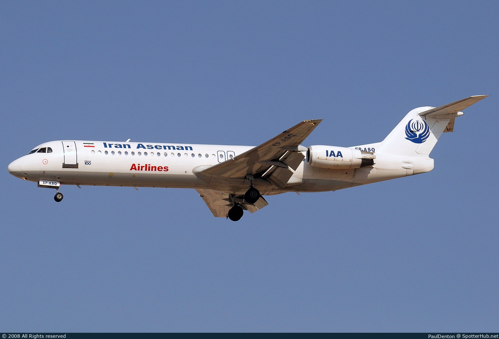 Photo of EP-ASQ - Fokker 100 operated by Iran Aseman Airlines