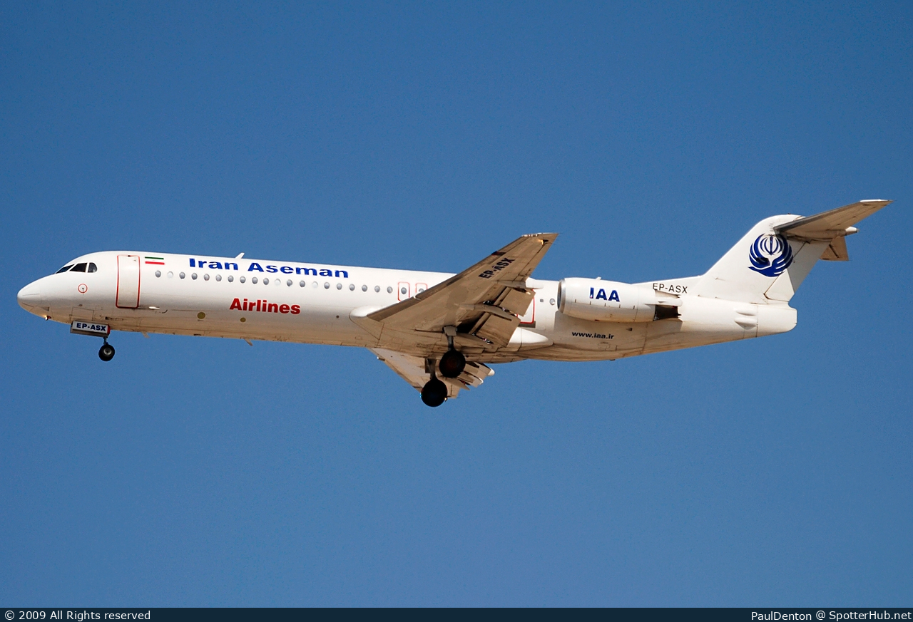 Photo of EP-ASX - Fokker 100 operated by Iran Aseman Airlines