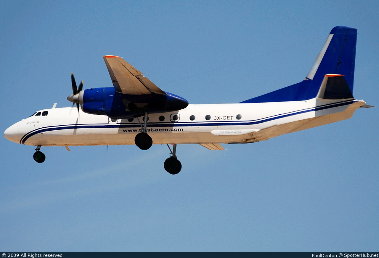 Photo of 3X-GET - Antonov An-26B-100 operated by Trast Aero