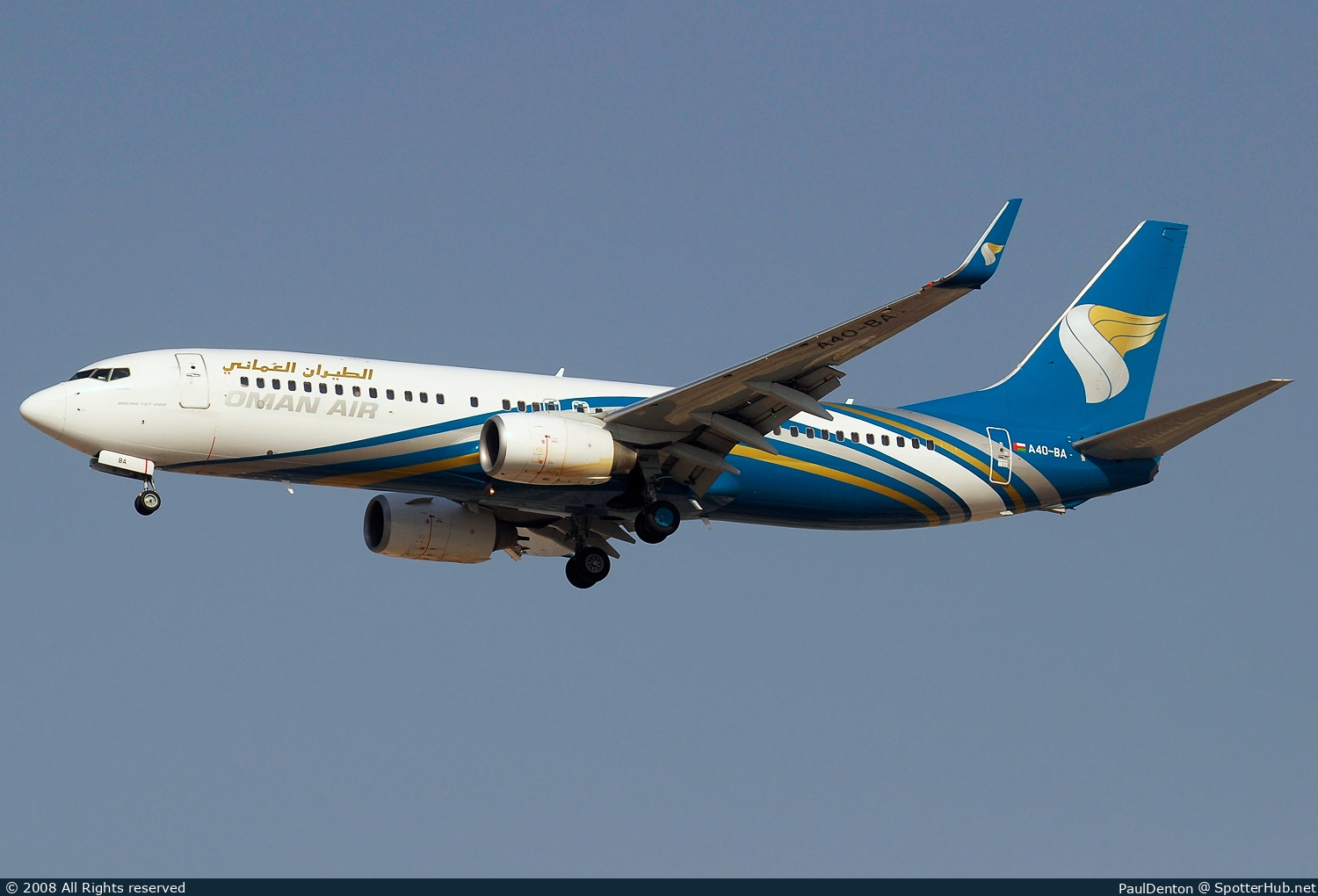 Photo of A4O-BA - Boeing 737-8BK operated by Oman Air