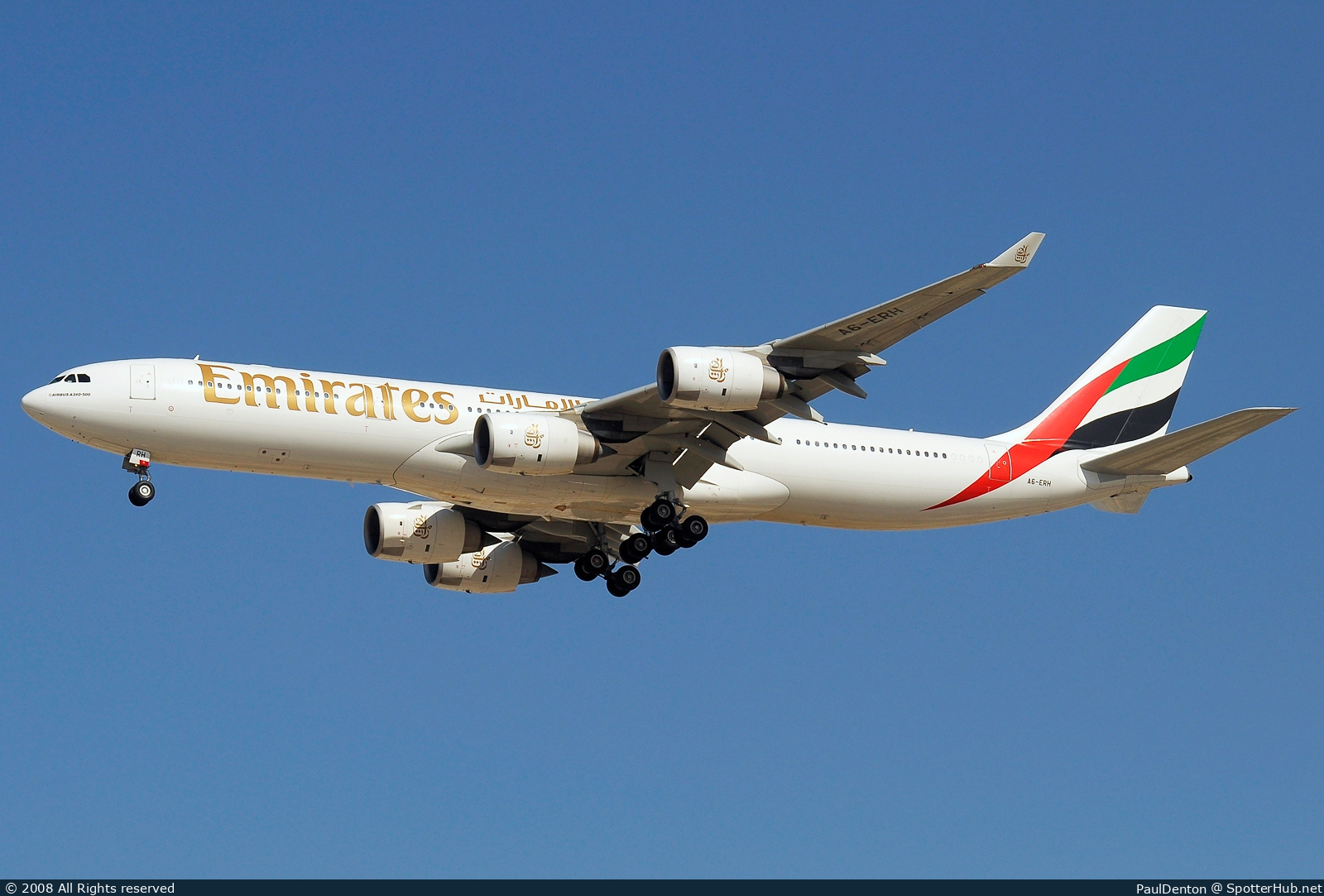 Photo of A6-ERH - Airbus A340-541 operated by Emirates