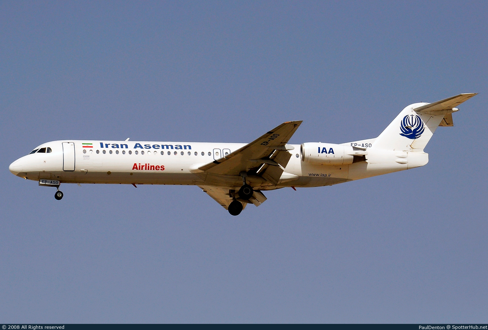 Photo of EP-ASO - Fokker 100 operated by Iran Aseman Airlines
