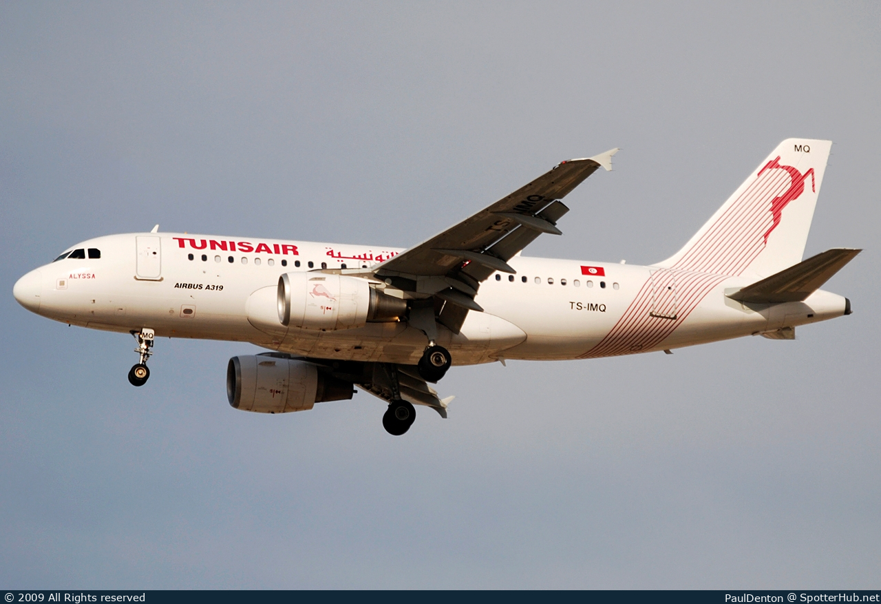 Photo of TS-IMQ - Airbus A319-112 operated by Tunisair