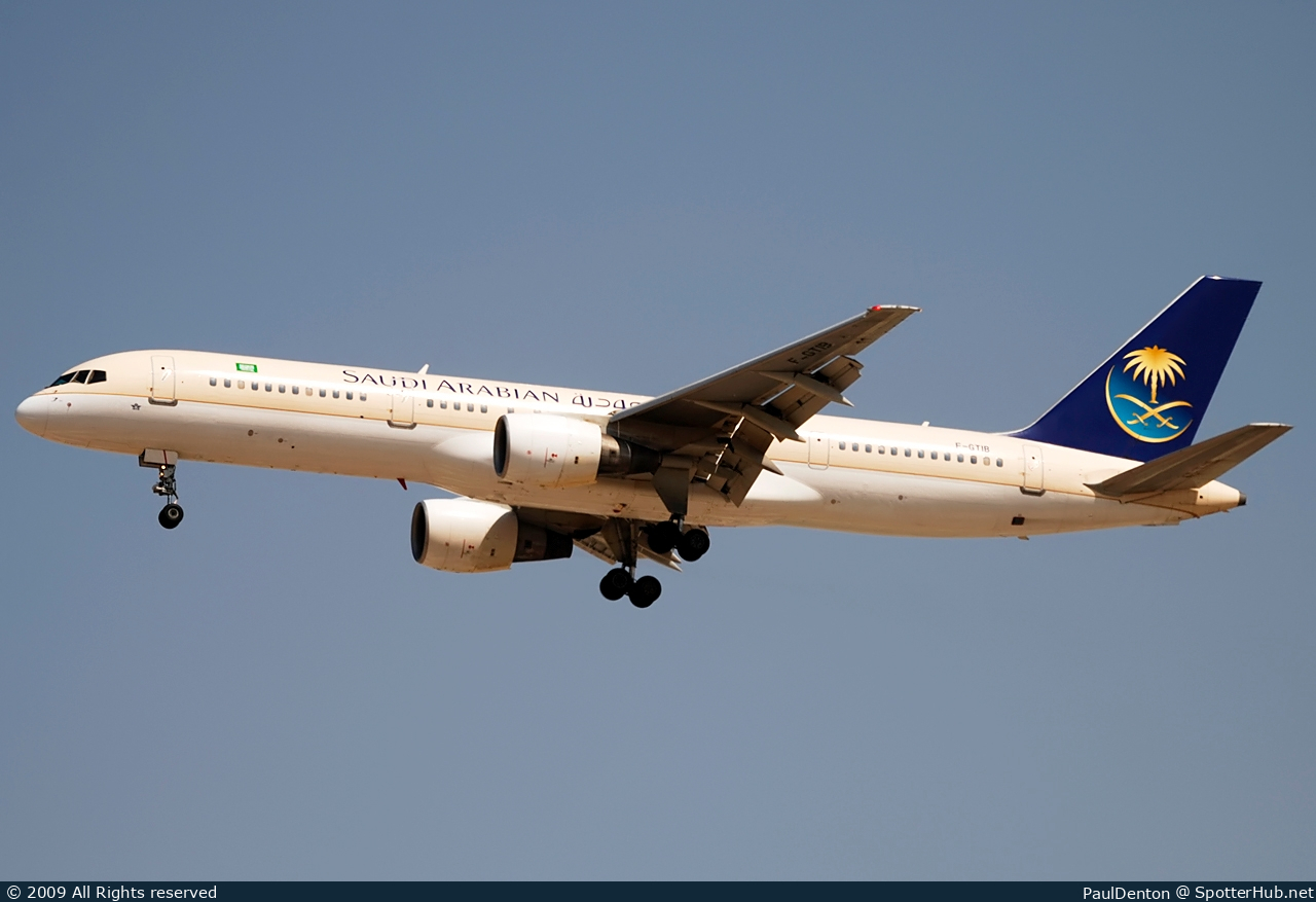 Photo of F-GTIB - Boeing 757-2Q8 operated by Saudi Arabian Airlines (opb Eagle Aviation France)