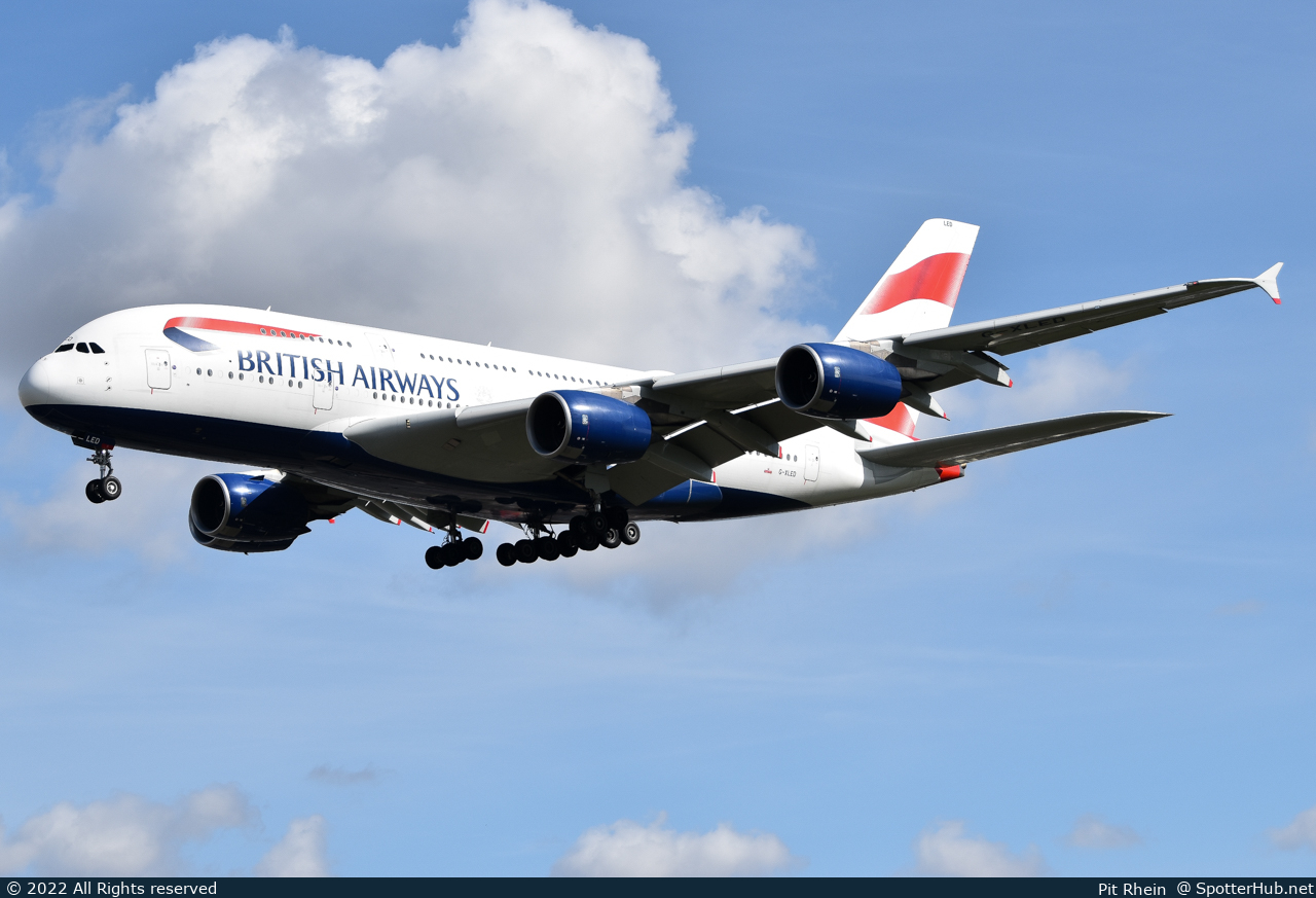 Photo of G-XLED - Airbus A380-841 operated by British Airways