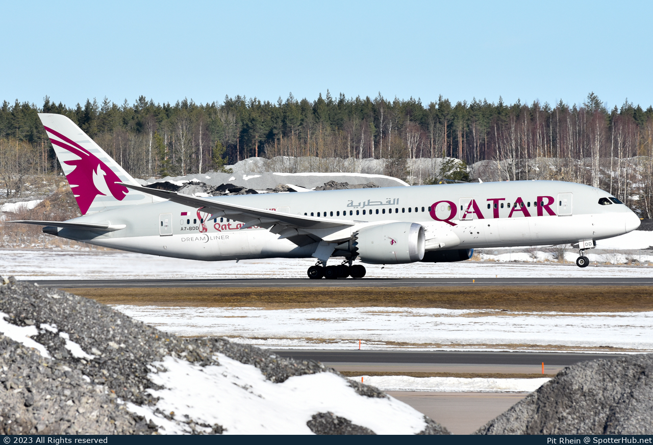 Photo of A7-BDD - Boeing 787-8 Dreamliner operated by Qatar Airways
