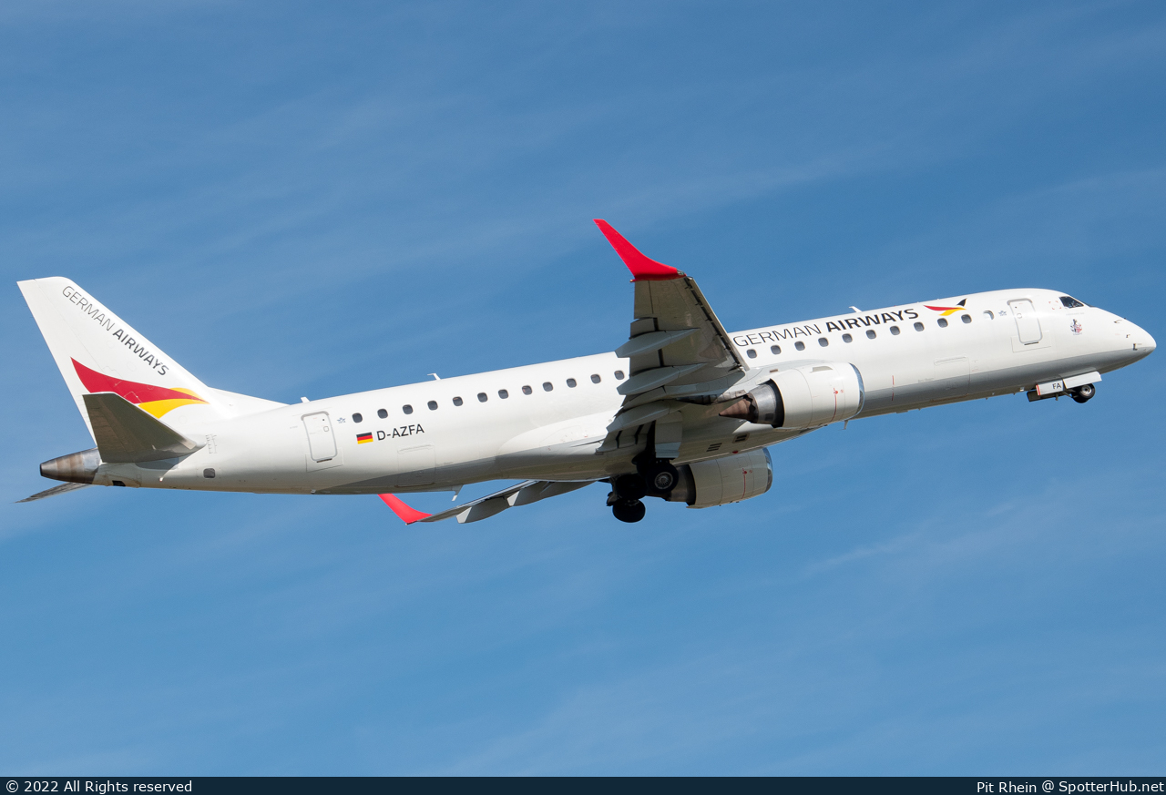 Photo of D-AZFA - Embraer ERJ-190LR operated by German Airways