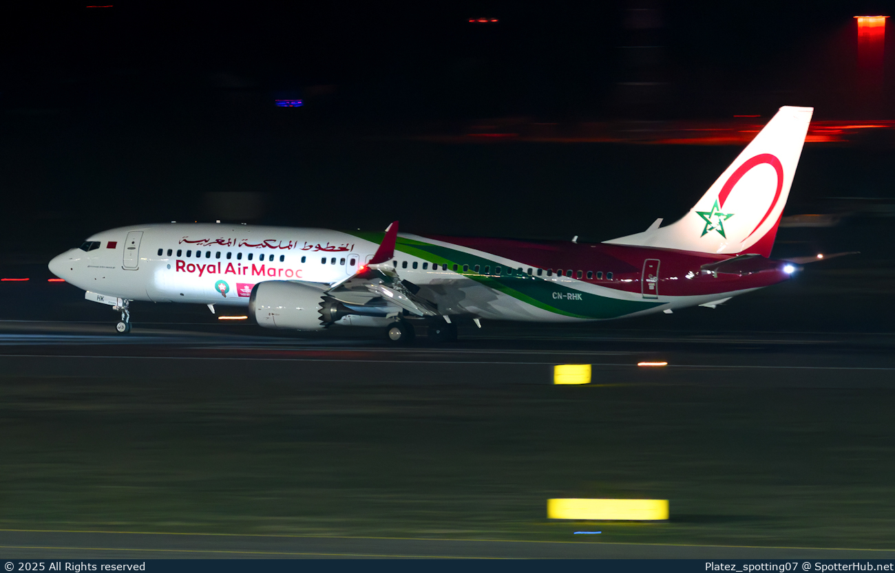Photo of CN-RHK - Boeing 737 MAX 8 operated by Royal Air Maroc