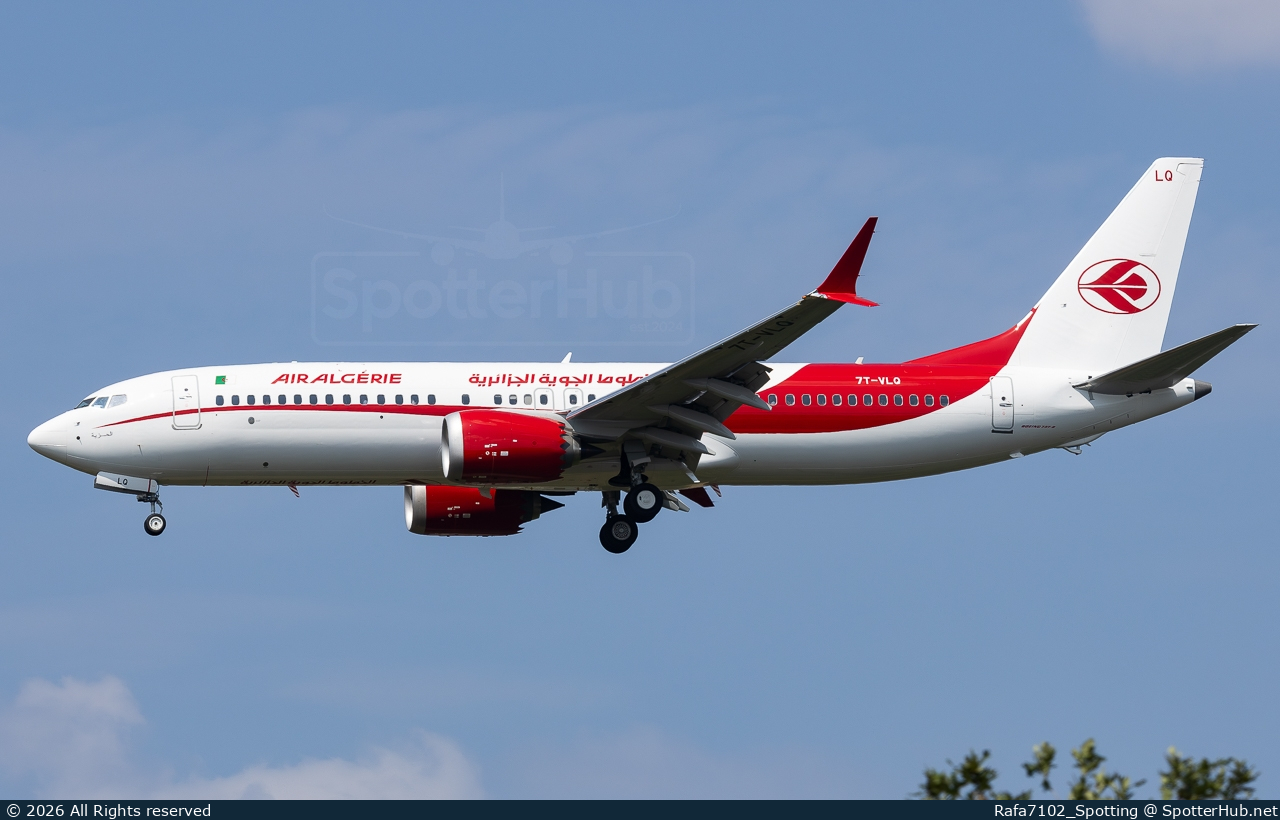 Photo of 7T-VLQ - Boeing 737 MAX 8 operated by Air Algérie