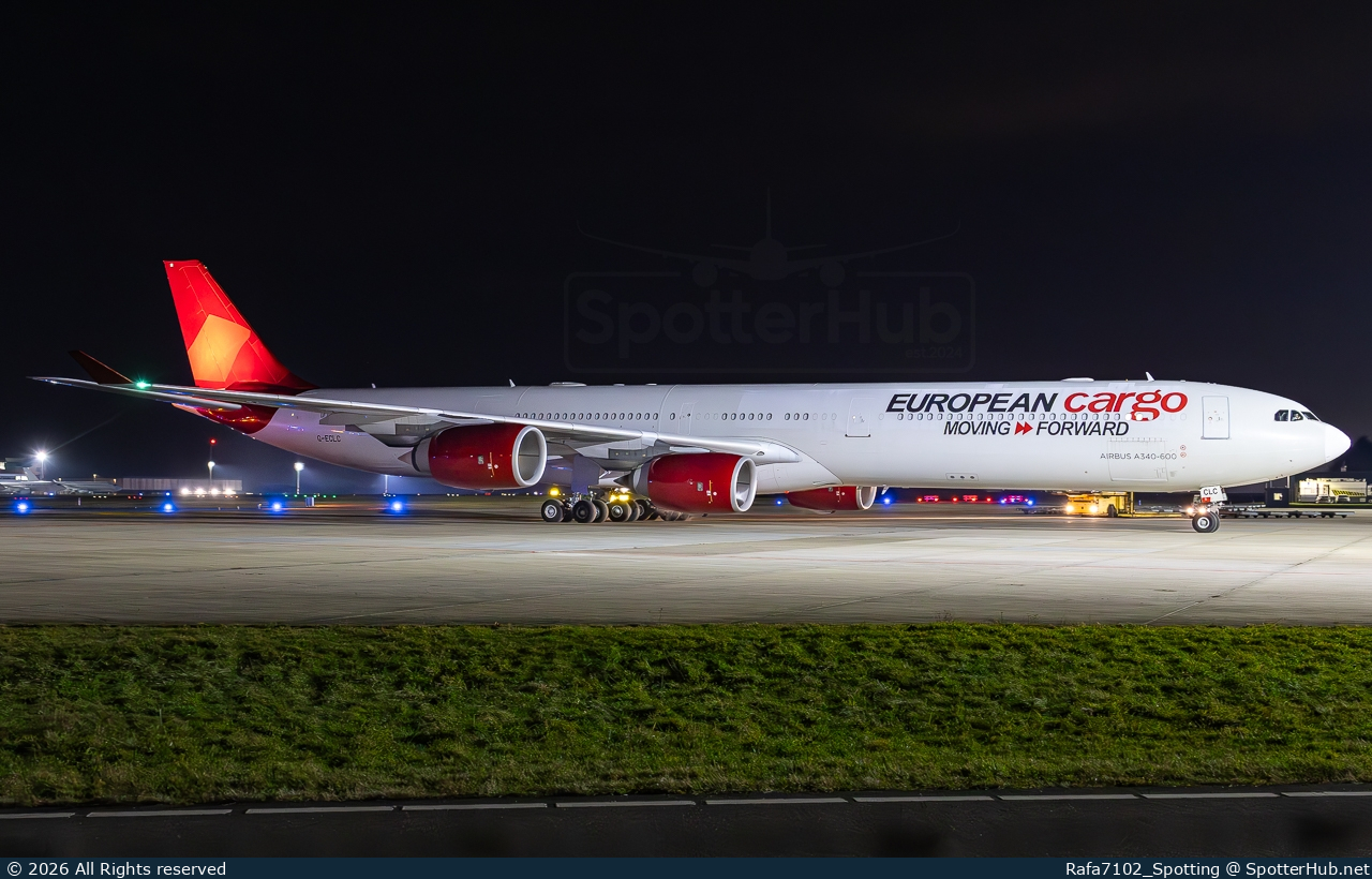 Photo of G-ECLC - Airbus A340-642 operated by European Cargo
