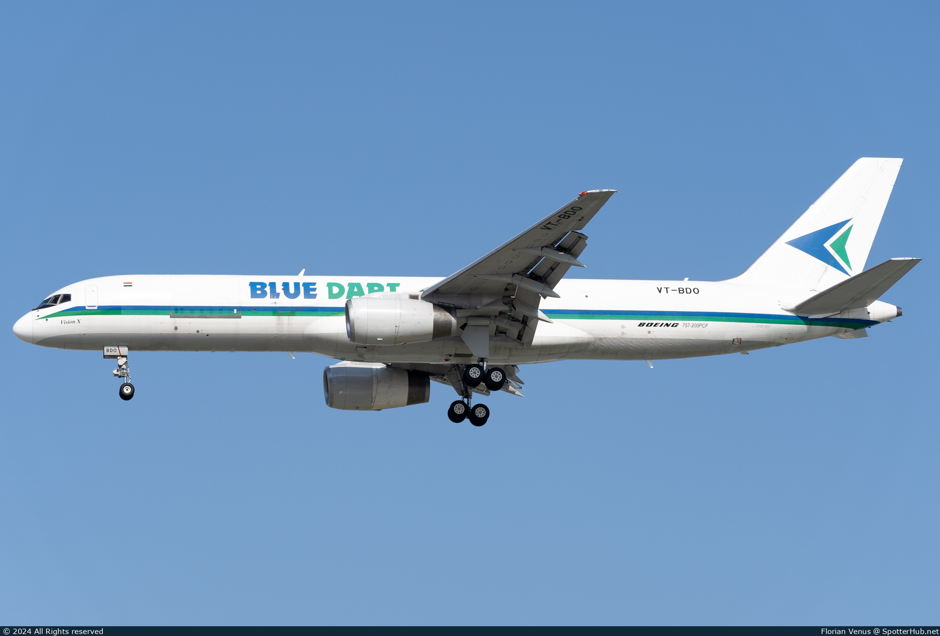 Photo of VT-BDO - Boeing 757-204(PCF) operated by Blue Dart Aviation