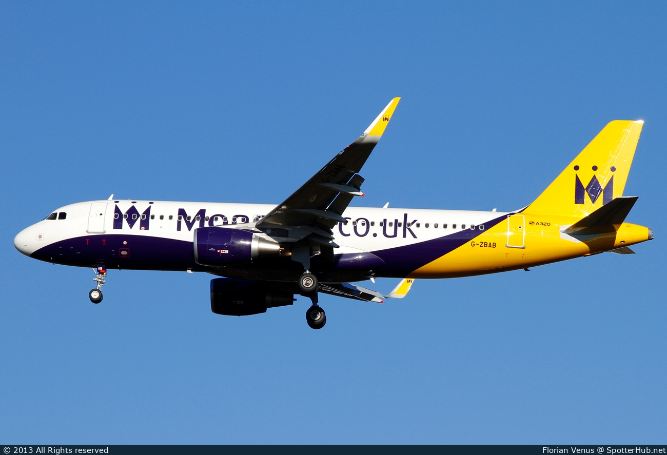 Photo of G-ZBAB - Airbus A320-214 operated by Monarch Airlines