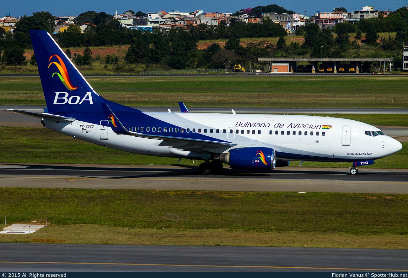 Photo of CP-2923 - Boeing 737-7Q8 operated by Boliviana de Aviación