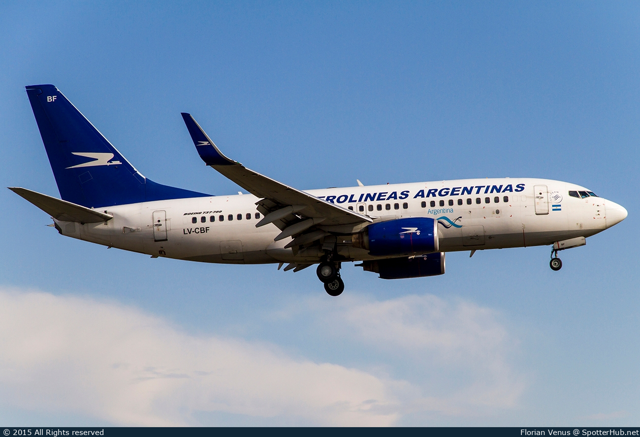 Photo of LV-CBF - Boeing 737-76N operated by Aerolíneas Argentinas