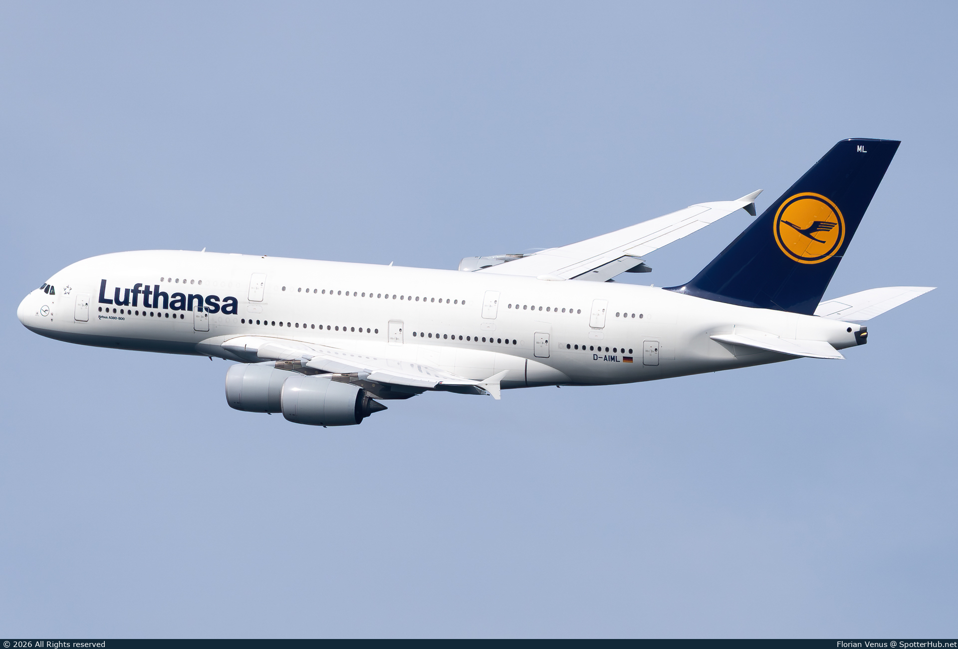 Photo of D-AIML - Airbus A380-841 operated by Lufthansa