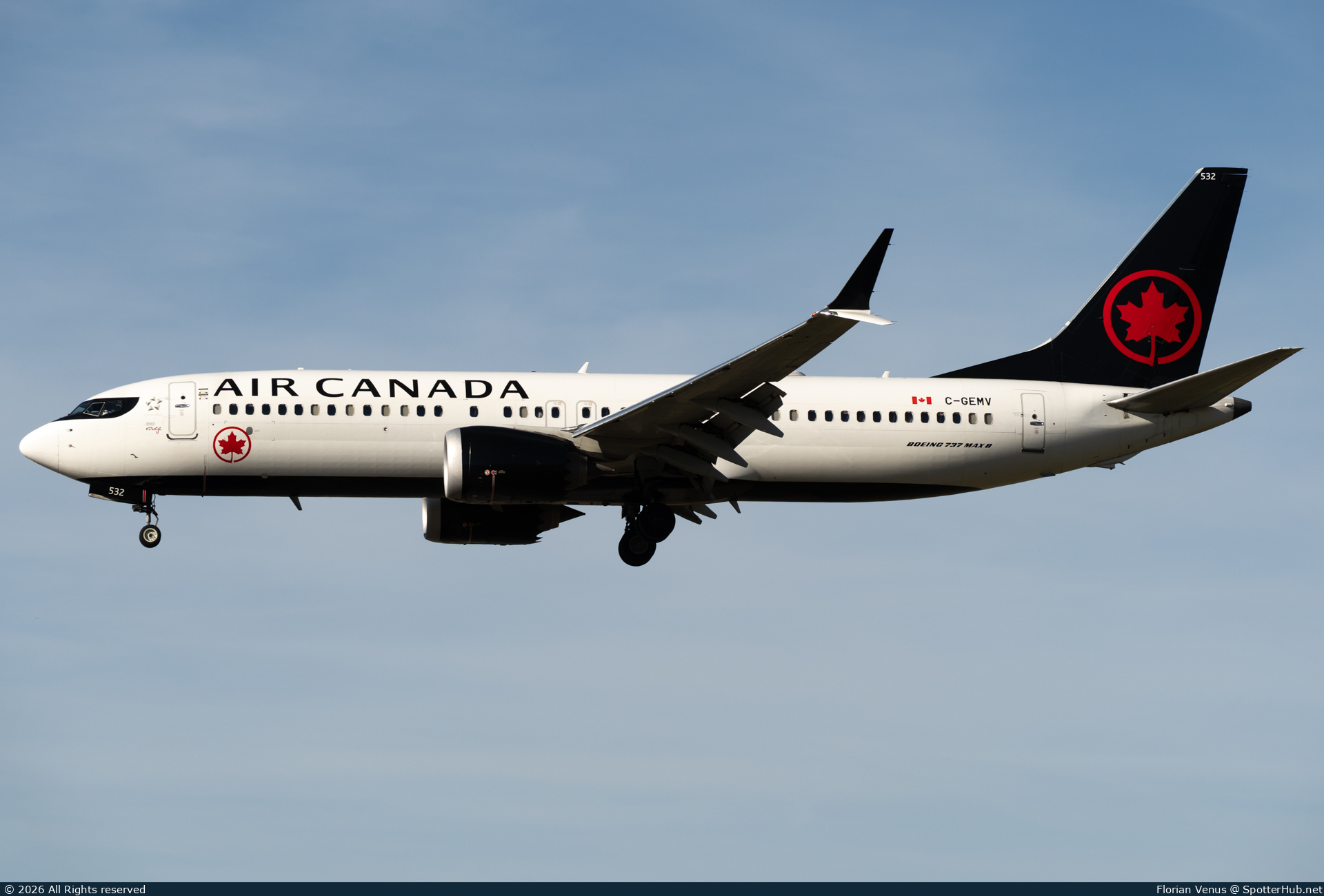 Photo of C-GEMV - Boeing 737 MAX 8 operated by Air Canada