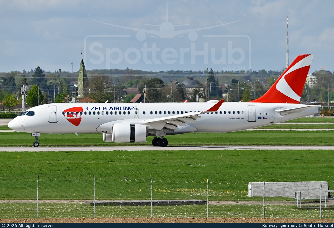 Photo of OK-FYC - Airbus A220-300 operated by CSA Czech Airlines (opb SmartWings)