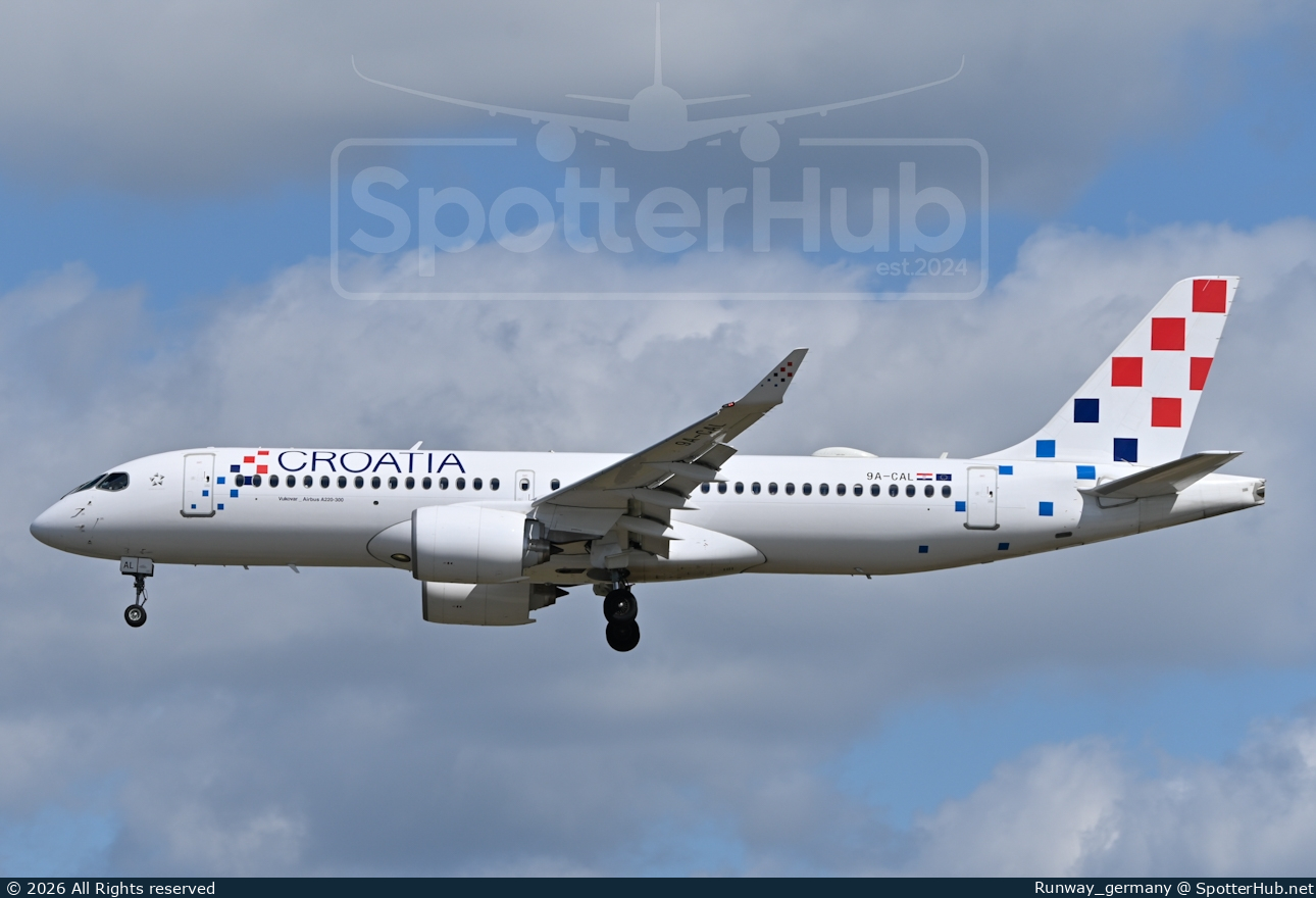 Photo of 9A-CAL - Airbus A220-300 operated by Croatia Airlines
