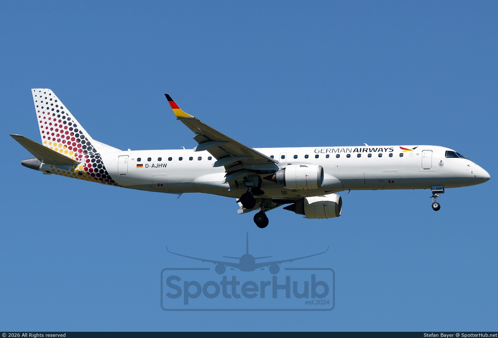 Photo of D-AJHW - Embraer ERJ-190LR operated by German Airways