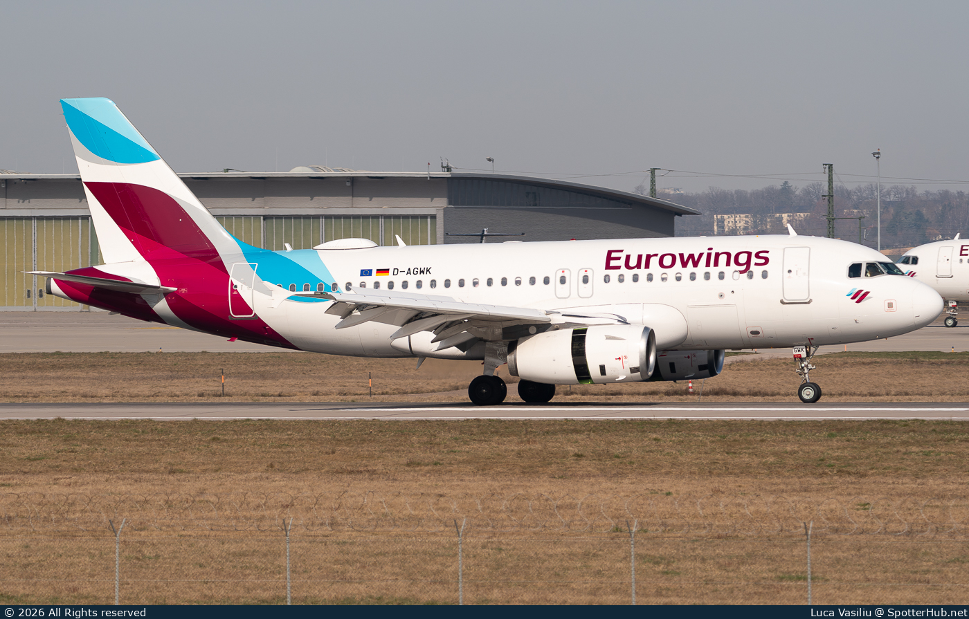 Photo of D-AGWK - Airbus A319-132 operated by Eurowings