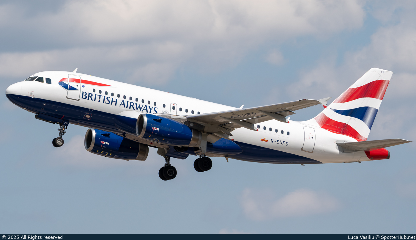 Photo of G-EUPO - Airbus A319-131 operated by British Airways