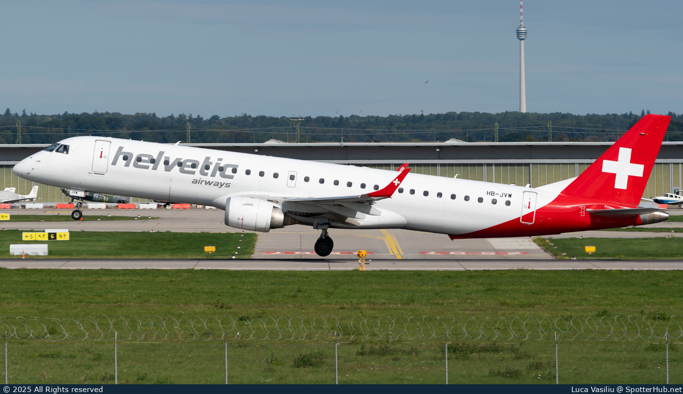 Photo of HB-JVM - Embraer ERJ-190LR operated by Helvetic Airways