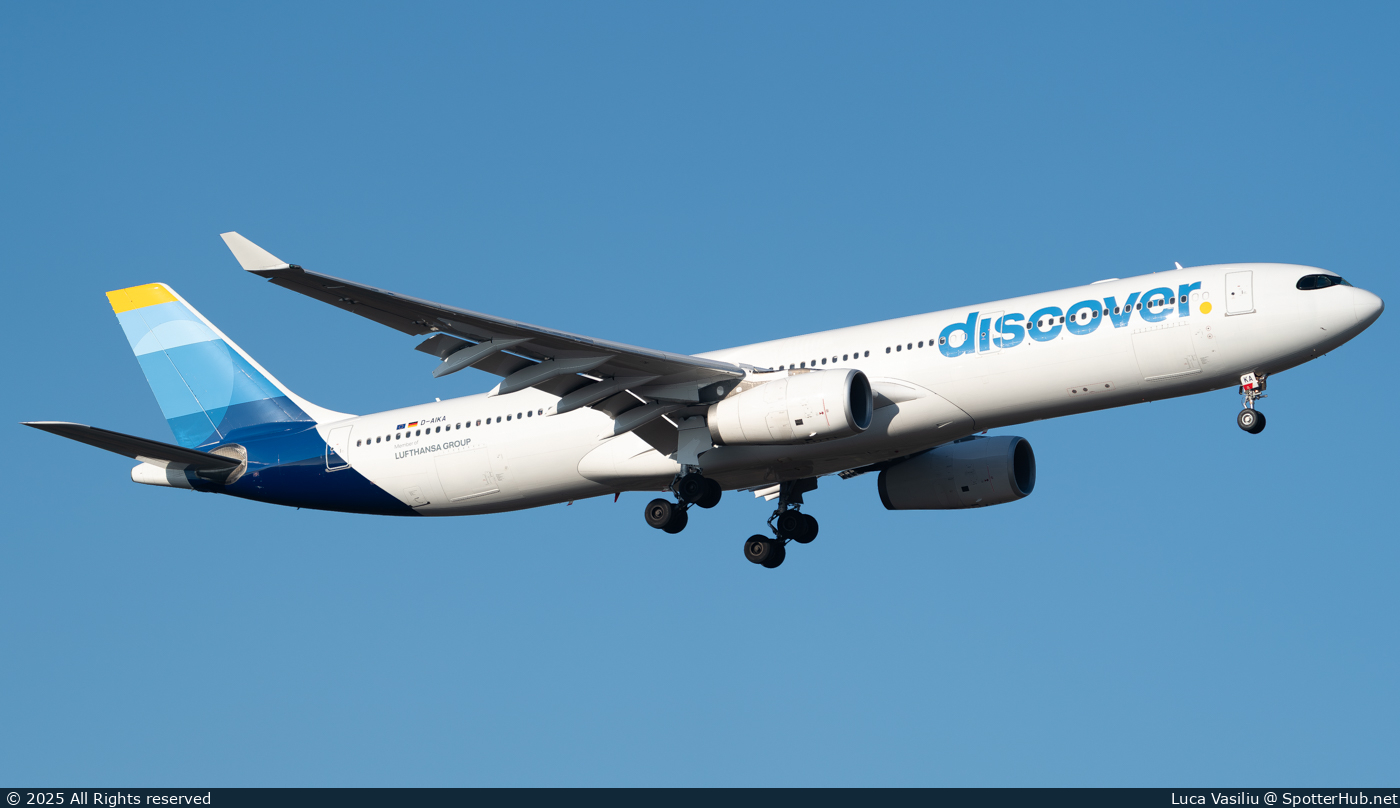 Photo of D-AIKA - Airbus A330-343 operated by Discover Airlines