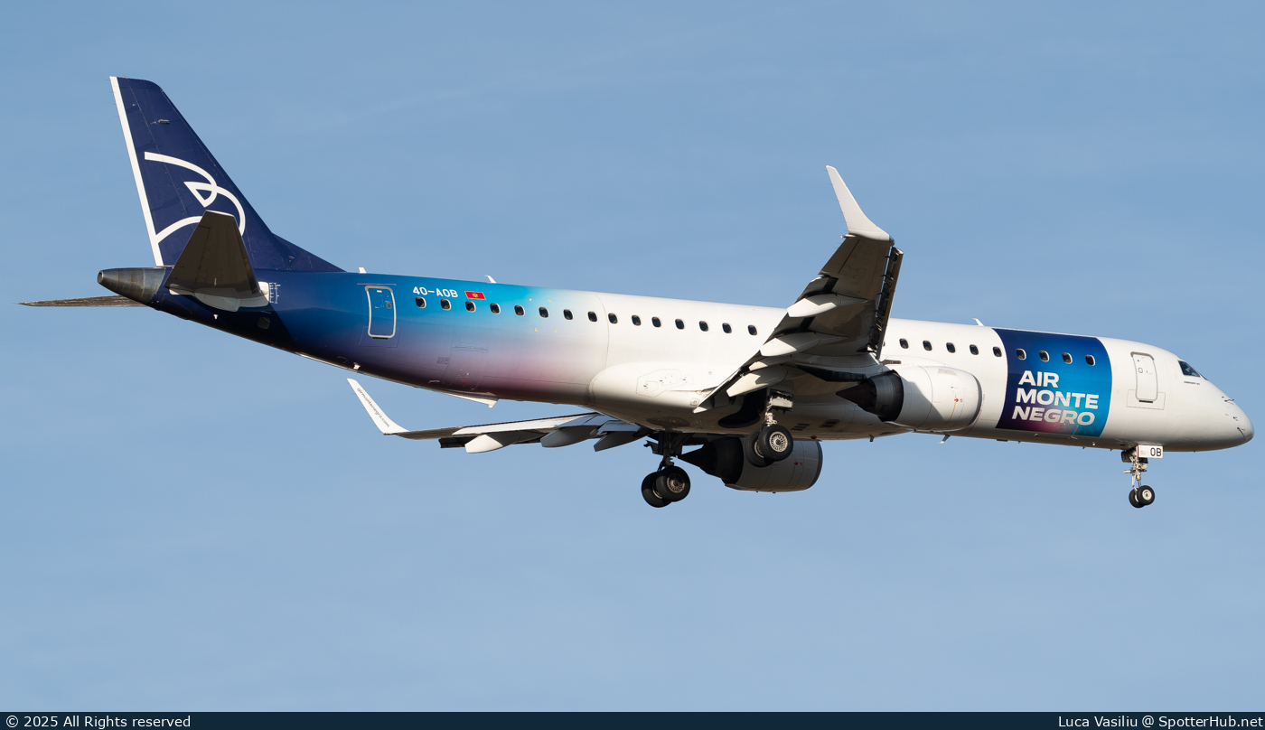 Photo of 4O-AOB - Embraer ERJ-195LR operated by Air Montenegro