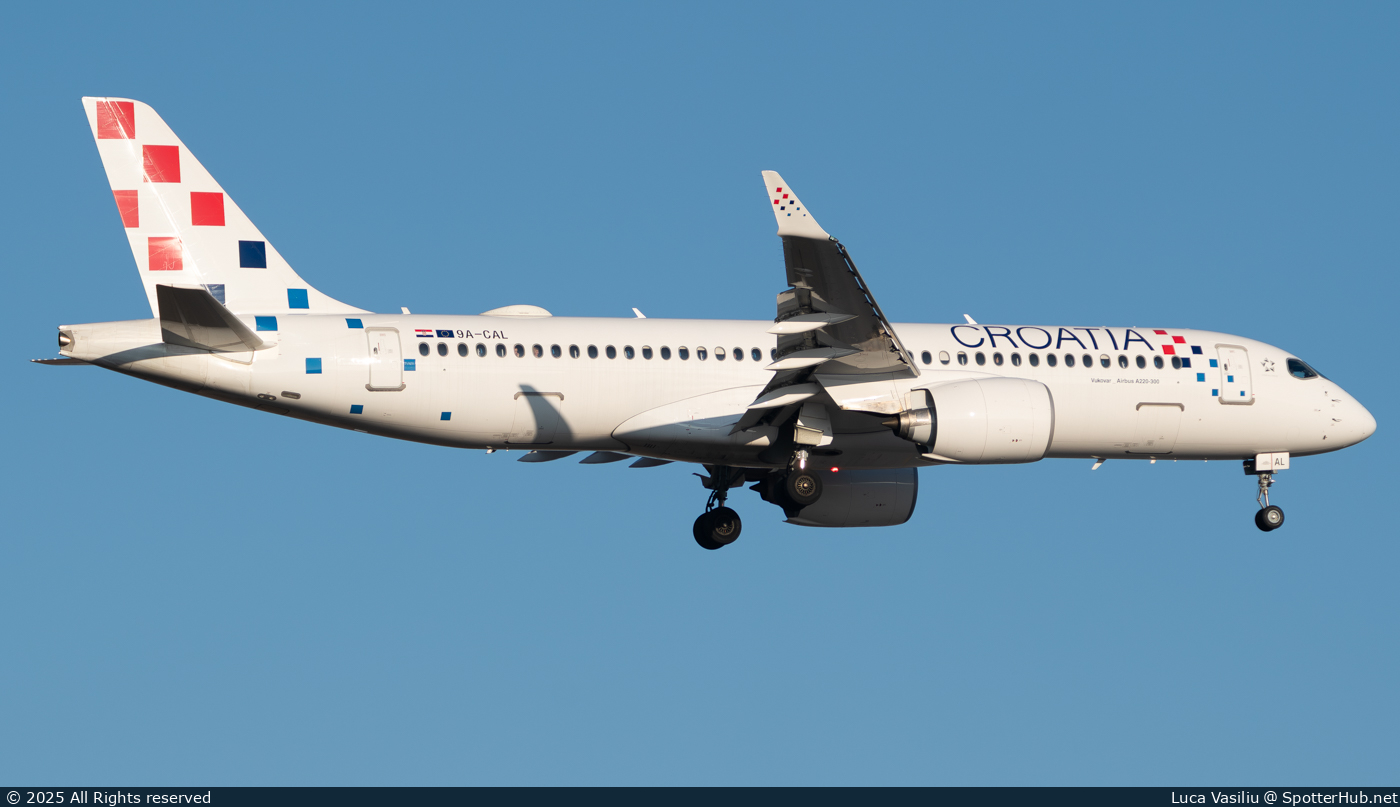 Photo of 9A-CAL - Airbus A220-300 operated by Croatia Airlines