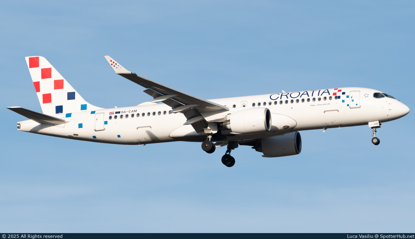 Photo of 9A-CAM - Airbus A220-300 operated by Croatia Airlines